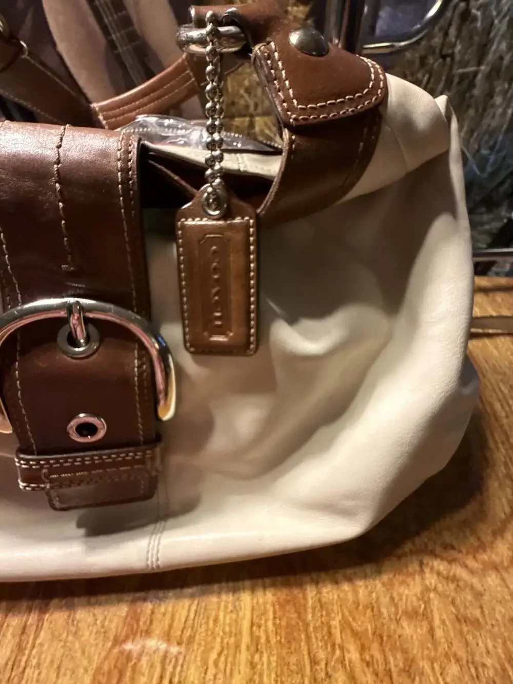 Coach Soho Lynn Buckle Leather Hobo Shoulder Bag